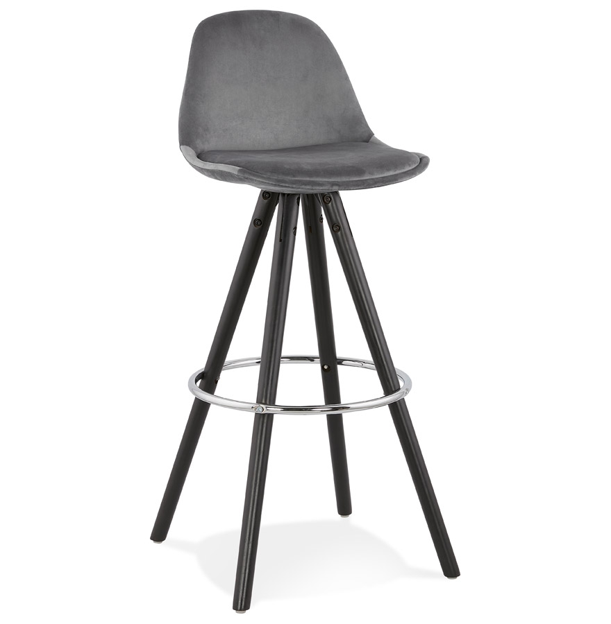 Tabouret bar SPIRIT velours gris