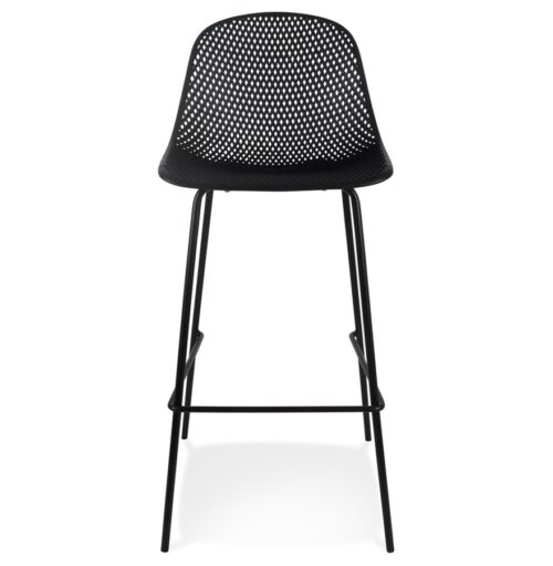 Tabouret bar design LOKI perfore noir Int. Ext 1