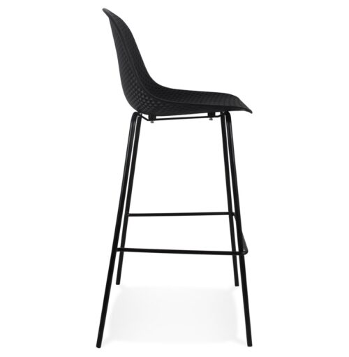 Tabouret bar design LOKI perfore noir Int. Ext 2