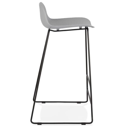 Tabouret de bar BABYLOS gris metal noir 2