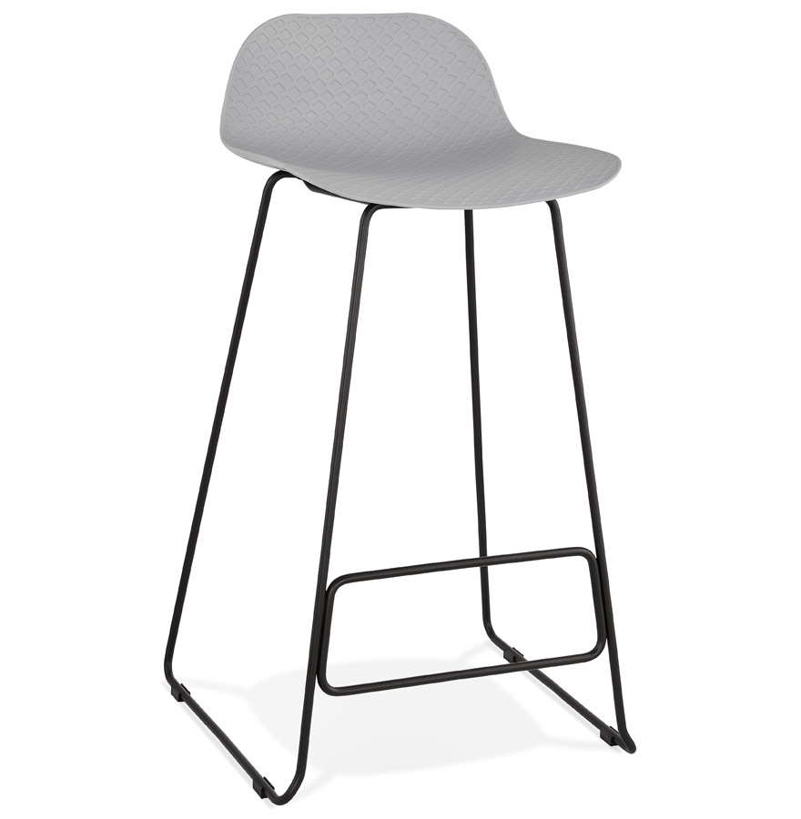 Tabouret de bar BABYLOS gris métal noir