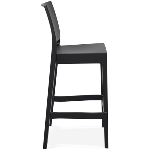 Tabouret de bar CLARA noir empilable interieurexterieur 2