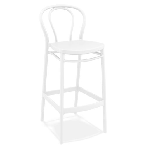 Tabouret de bar FERDINAND blanc polyvalent