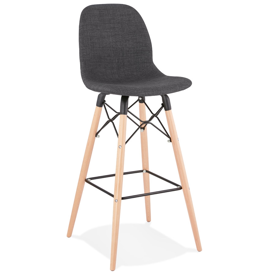 Tabouret de bar GALACTIK en tissu gris foncé - design scandinave