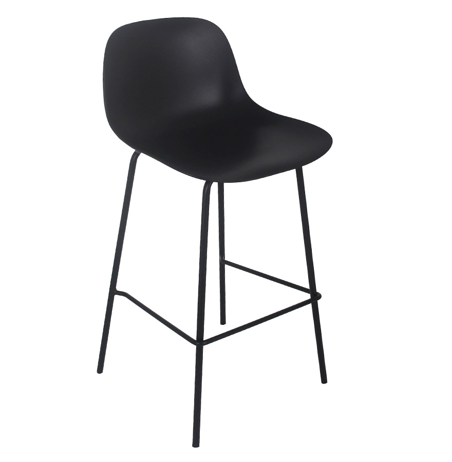 Tabouret de bar GRANO noir pour intérieur et extérieur