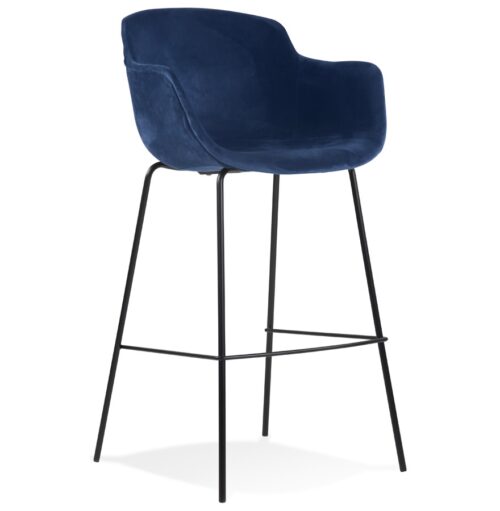 Tabouret de bar LARISSA velours bleu