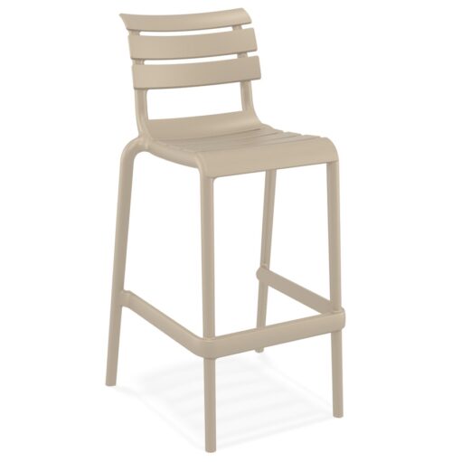 Tabouret de bar NOBU en plastique taupe