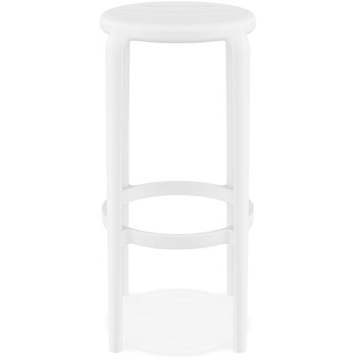 Tabouret de bar PEYA blanc en plastique pour interieurexterieur 1