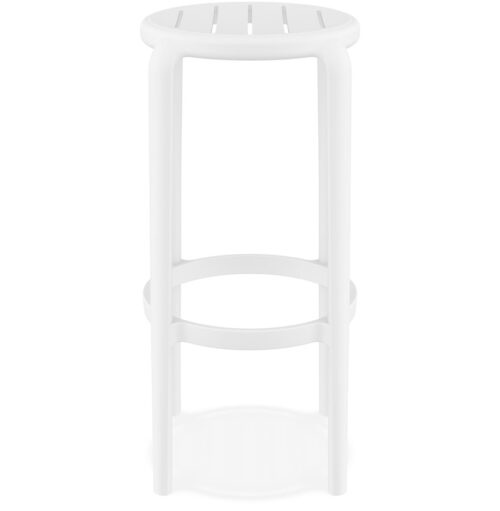 Tabouret de bar PEYA blanc en plastique pour interieurexterieur 2