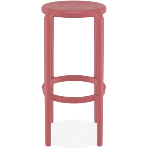 Tabouret de bar PEYA rouge plastique interieurexterieur 1