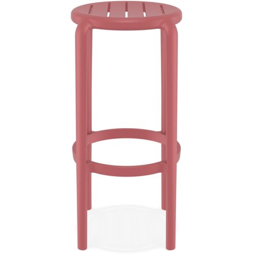 Tabouret de bar PEYA rouge plastique interieurexterieur 2