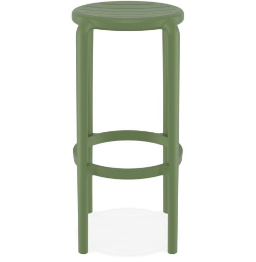 Tabouret de bar PEYA vert polyvalent en plastique InterieurExterieur 1