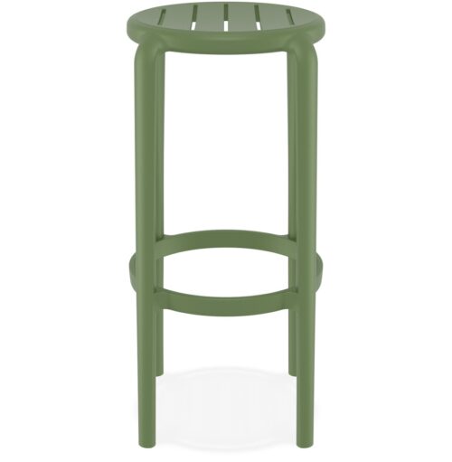 Tabouret de bar PEYA vert polyvalent en plastique InterieurExterieur 2