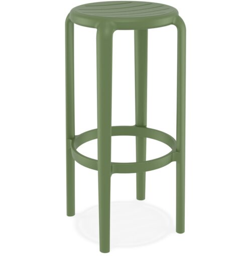 Tabouret de bar PEYA vert polyvalent en plastique - Intérieur/Extérieur