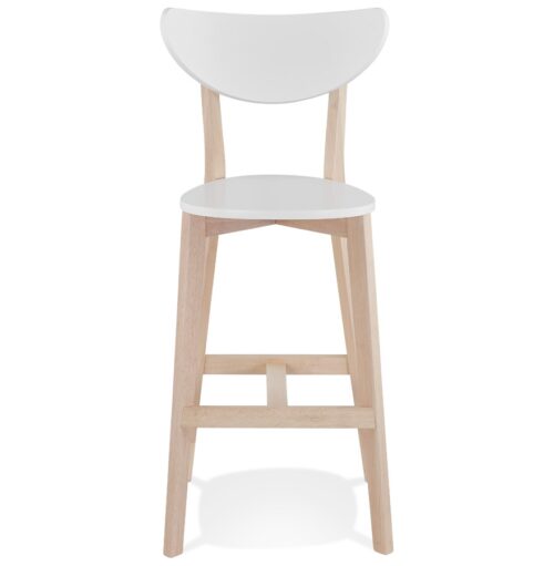 Tabouret de bar blanc LEONARDO en bois Lot de 2 Prix unitaire 1