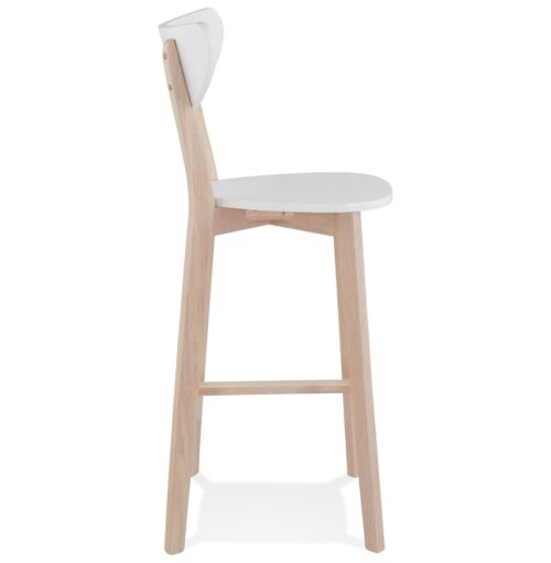 Tabouret de bar blanc LEONARDO en bois Lot de 2 Prix unitaire 2