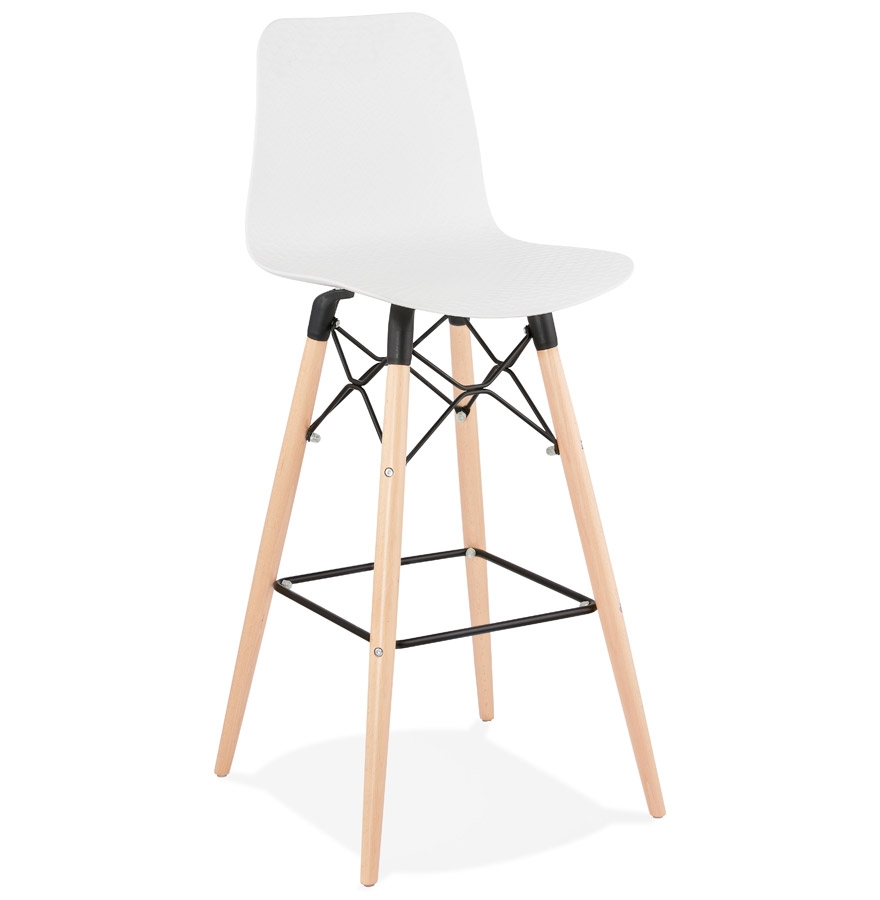 Tabouret de bar blanc style scandinave MOZAIK