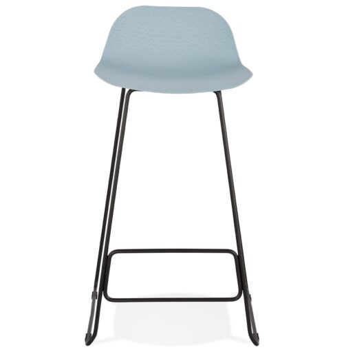 Tabouret de bar design BABYLOS Bleu Pieds metal noir 1