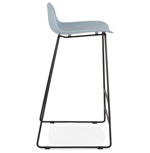 Tabouret de bar design BABYLOS Bleu Pieds metal noir 2