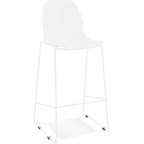 Tabouret de bar design blanc BERLIN, empilable et métal blanc