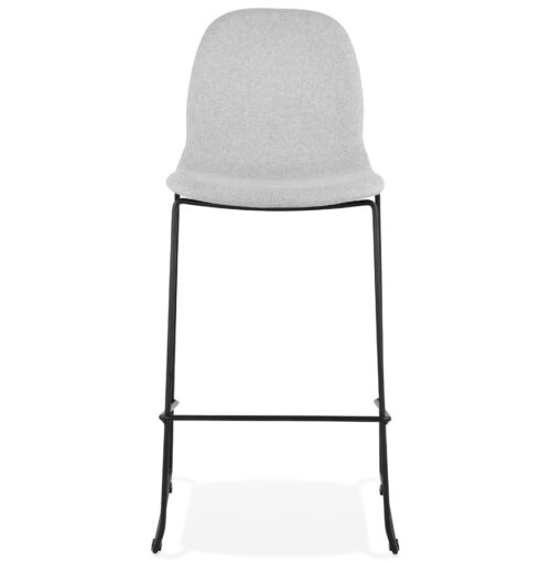 Tabouret de bar empilable EKTOR gris clair en tissu 1