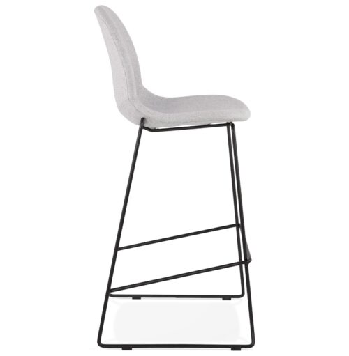 Tabouret de bar empilable EKTOR gris clair en tissu 2