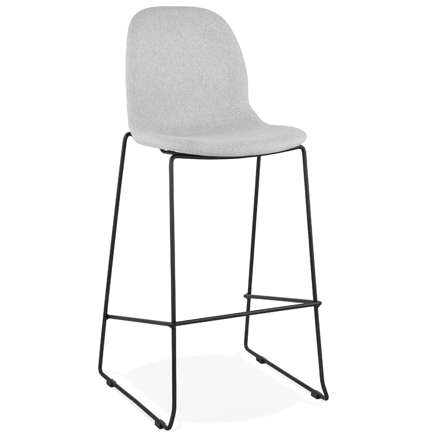 Tabouret de bar empilable EKTOR gris clair en tissu