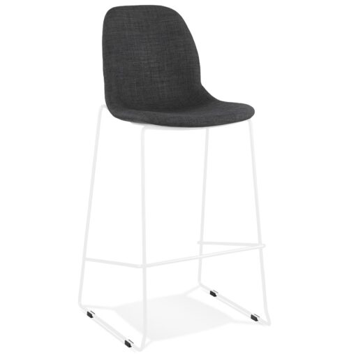 Tabouret de bar empilable FAKIR gris foncé métal blanc