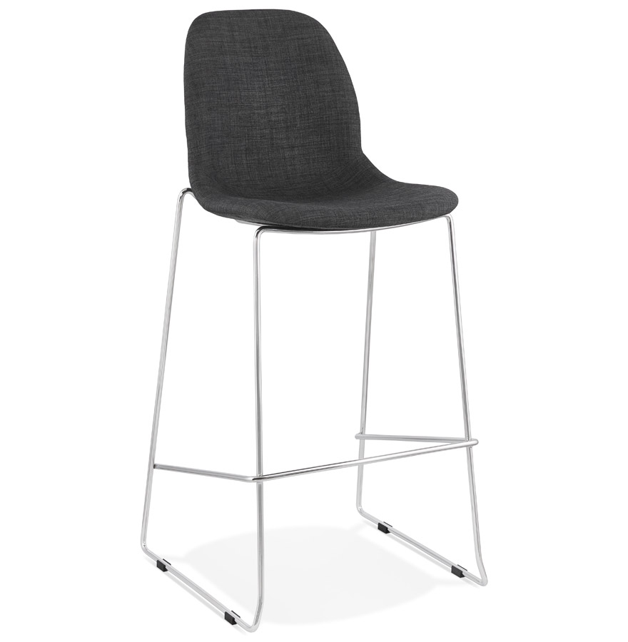 Tabouret de bar empilable FAKIR gris foncé métal chromé