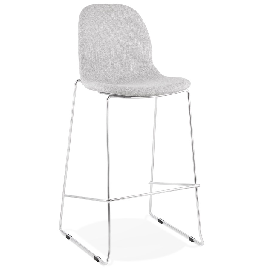 Tabouret de bar empilable FAKIR tissu gris clair