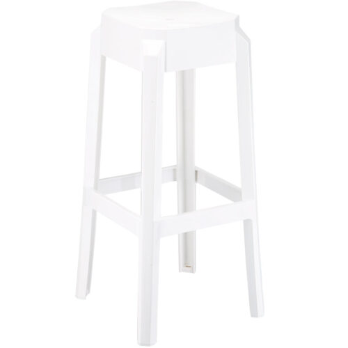 Tabouret de bar en plastique blanc LENO