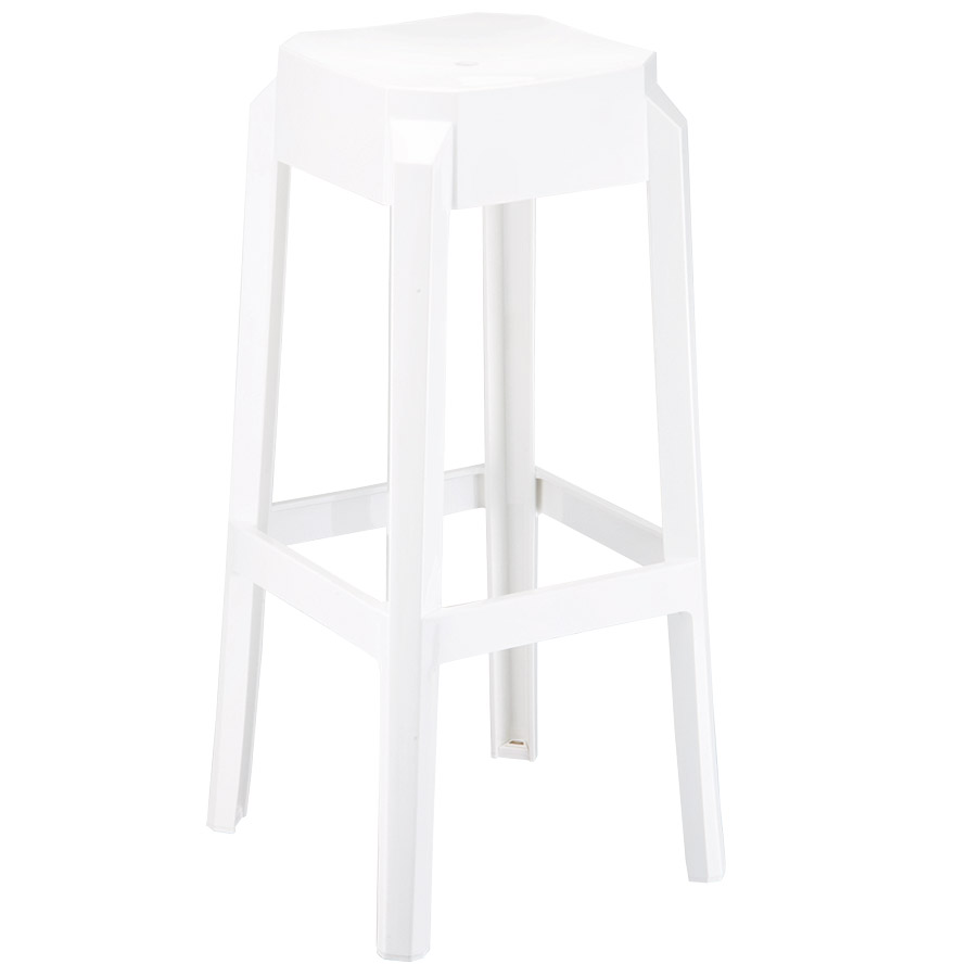 Tabouret de bar en plastique blanc LENO