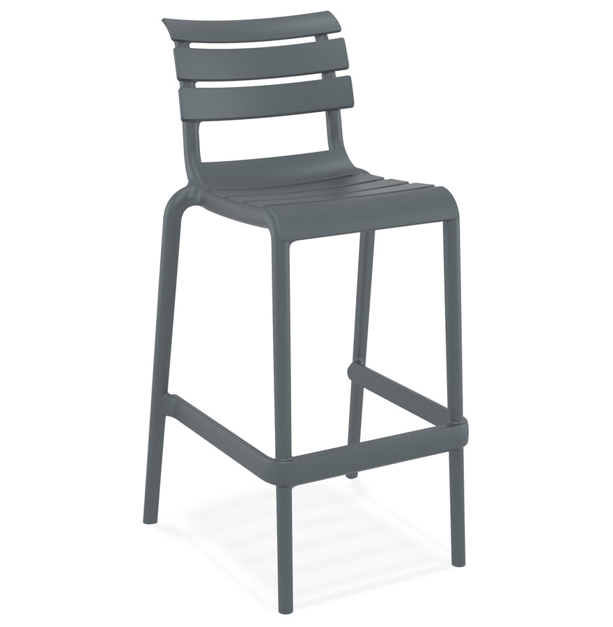 Tabouret de bar gris foncé NOBU en plastique