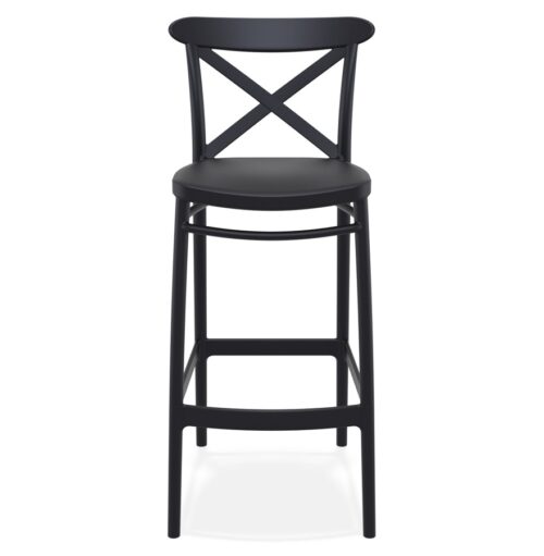 Tabouret de bar noir style retro BERLIOZ en plastique 1