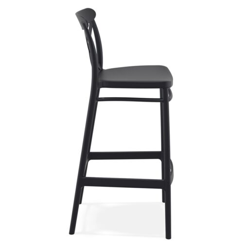 Tabouret de bar noir style retro BERLIOZ en plastique 2