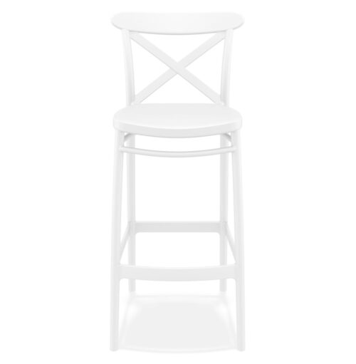 Tabouret de bar retro BERLIOZ blanc en plastique 1