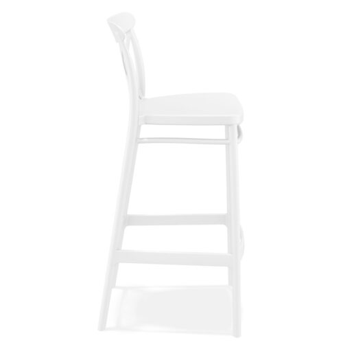 Tabouret de bar retro BERLIOZ blanc en plastique 2