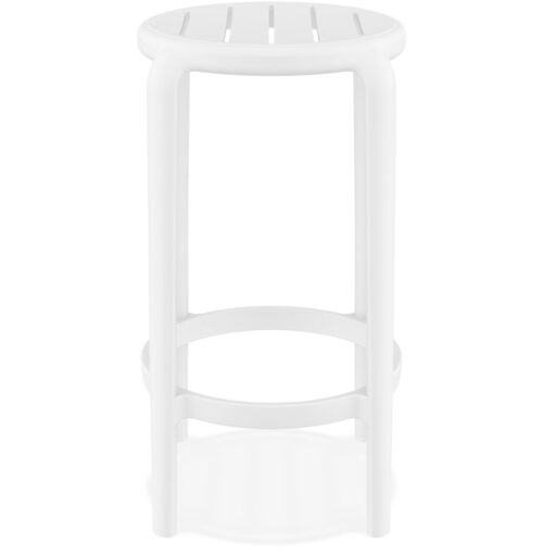 Tabouret de jardin PEYA MINI blanc en plastique mi haut 2