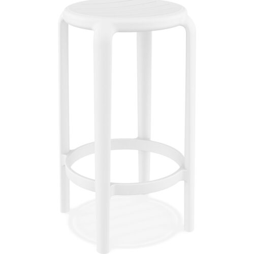 Tabouret de jardin PEYA MINI blanc en plastique, mi-haut