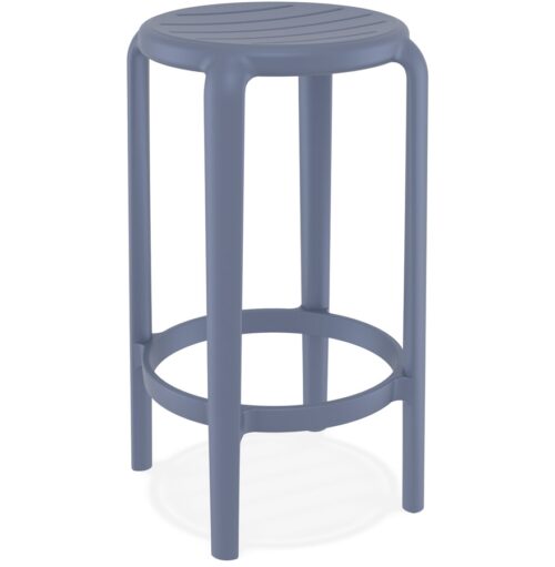 Tabouret de jardin PEYA MINI gris foncé en plastique - mi-hauteur