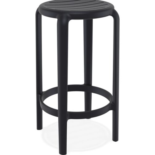 Tabouret de jardin PEYA MINI noir en plastique, mi-hauteur