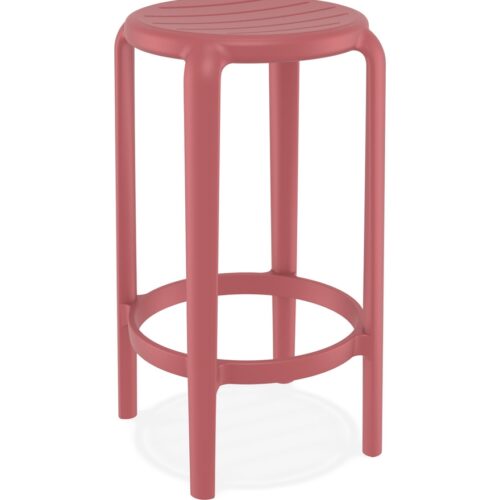 Tabouret de jardin PEYA MINI rouge en plastique mi-haut