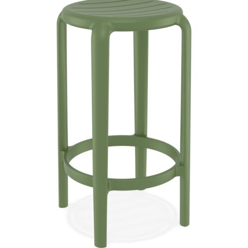 Tabouret de jardin PEYA MINI vert en plastique, mi-hauteur