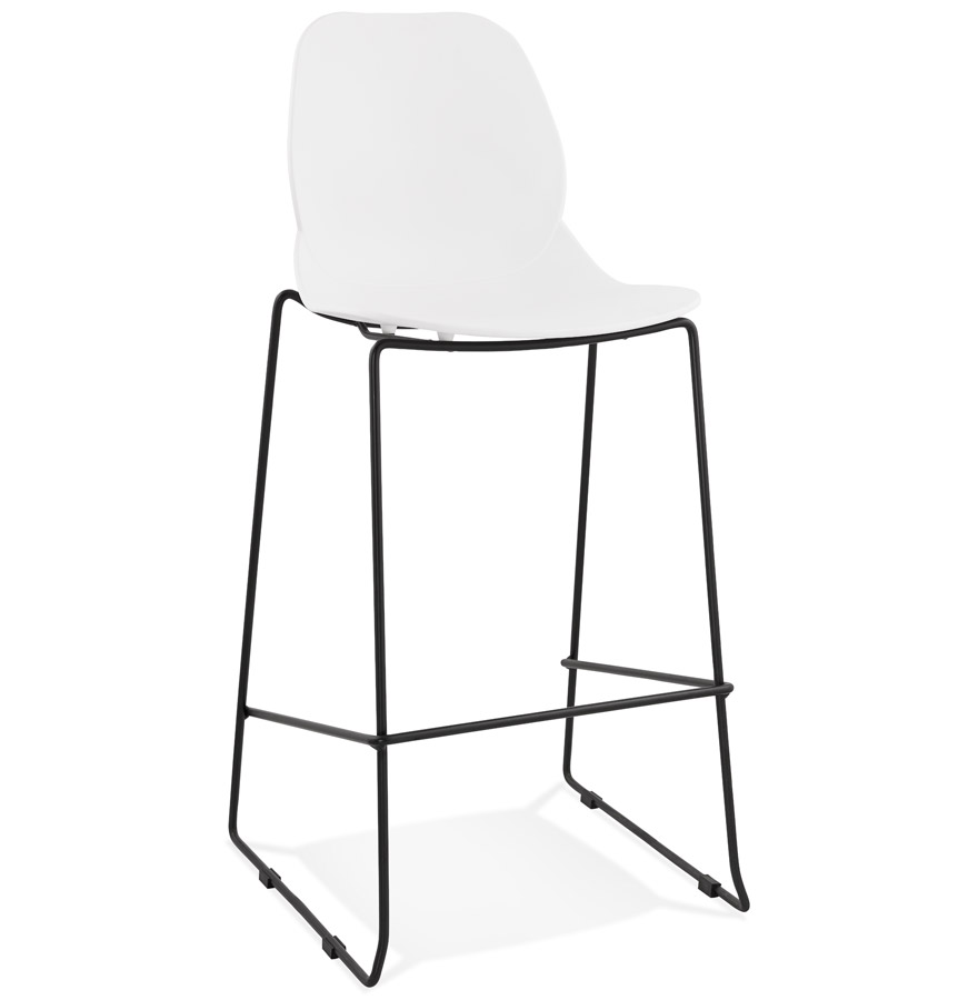 Tabouret design BERLIN blanc industriel empilable