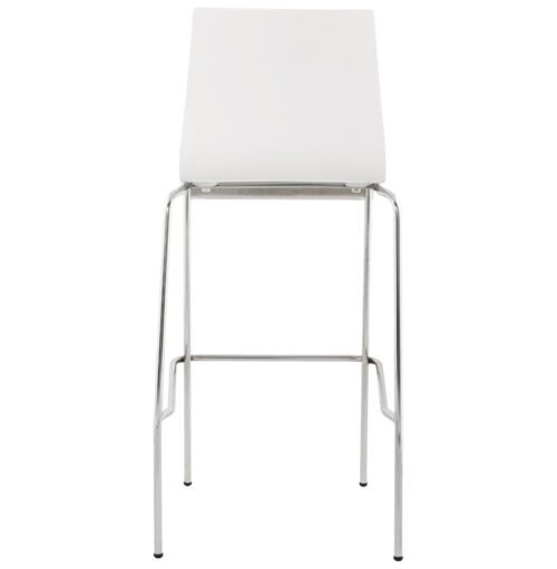 Tabouret haut empilable KWATRO en bois blanc 4 pieds 1