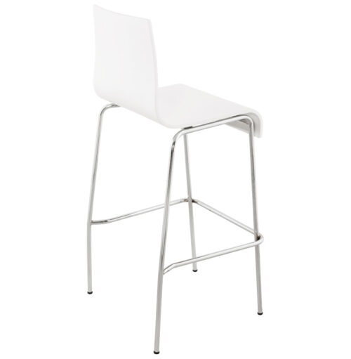 Tabouret haut empilable KWATRO en bois blanc 4 pieds 2