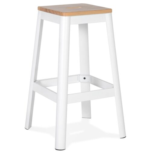 Tabouret industriel LIDYA métal blanc