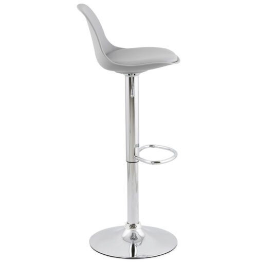 Tabouret reglable PRINCES gris haut dossier confort 2