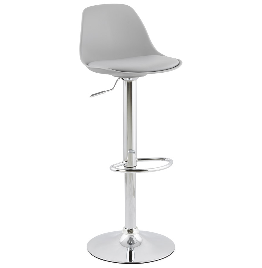 Tabouret réglable PRINCES gris haut dossier confort