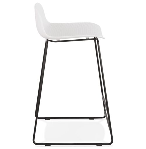 Tabouret snack BABYLOS MINI blanc pieds metal noir 2